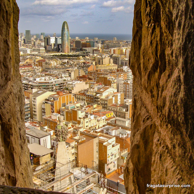 Barcelona vista de uma torre da Basílica da Sagrada Família