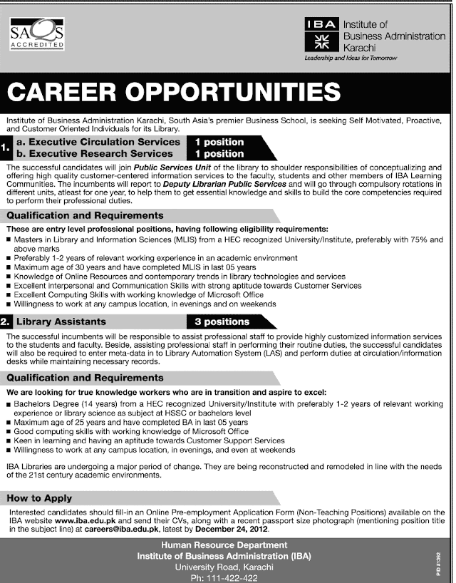 Jobs Institute Of Business Administration