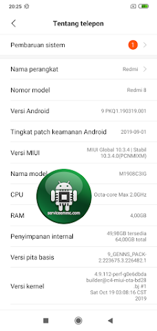 File Dump eMMC Xiaomi Redmi 8 Olive+Log Info Konfigurasi