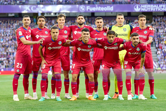 GETAFE C. F. Temporada 2022-23. Stefan Mitrović, Gastón Álvarez, Juanmi Latasa, Omar Alderete, Juan Iglesias, David Soria, Jaime Mata. Nemanja Maksimović, Carles Aleñá, Damián Suárez, Mauro Arambarri. REAL VALLADOLID C. F. 0 🆚 GETAFE C. F. 0 Domingo 04/06/2023, 21:00 horas. Campeonato de Liga de 1ª División, jornada 38. Valladolid, estadio José Zorrilla: 25.517 espectadores. GOLES: no hubo.