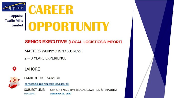 Sapphire Textile Mills Limited Jobs 2020