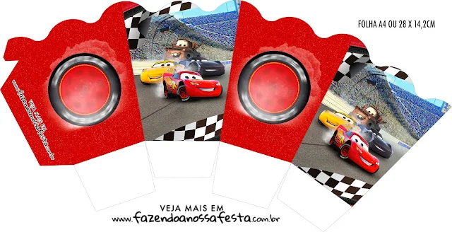 Cars 3: Cajas para Fiesta para Imprimir Gratis.