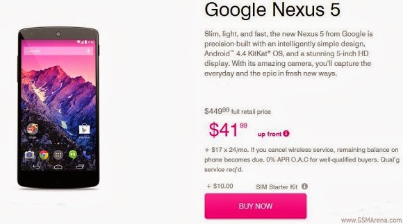 LG Nexus 5 is Now Available on T-Mobile