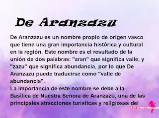 significado del nombre De Aranzazu