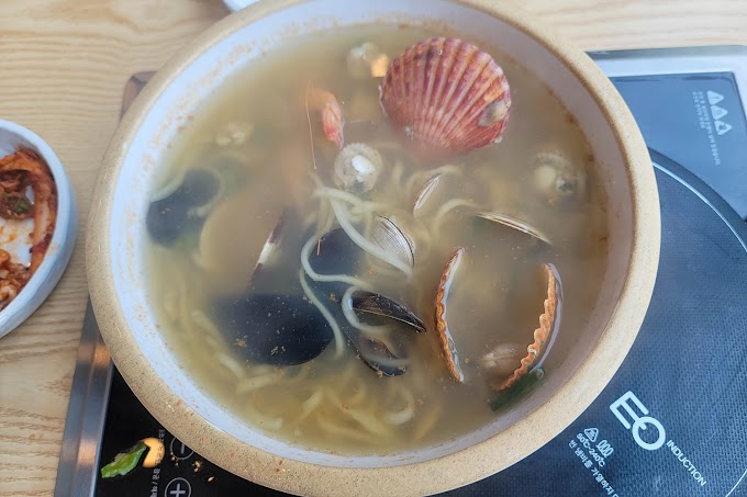 부산 기장 오시리아 맛집 용궁해물칼국수  떙초홍합부추전 feat 주차 이케아