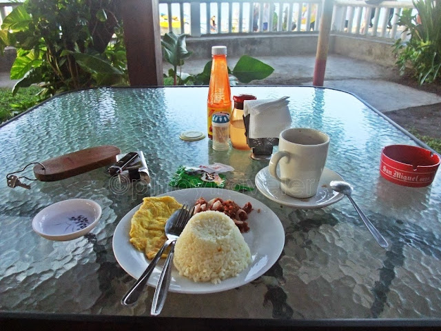 set breakfast at Sikatuna Beach Resort in San Jose Occidental Mindoro