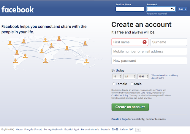 How To Open and Create New Facebook Account.