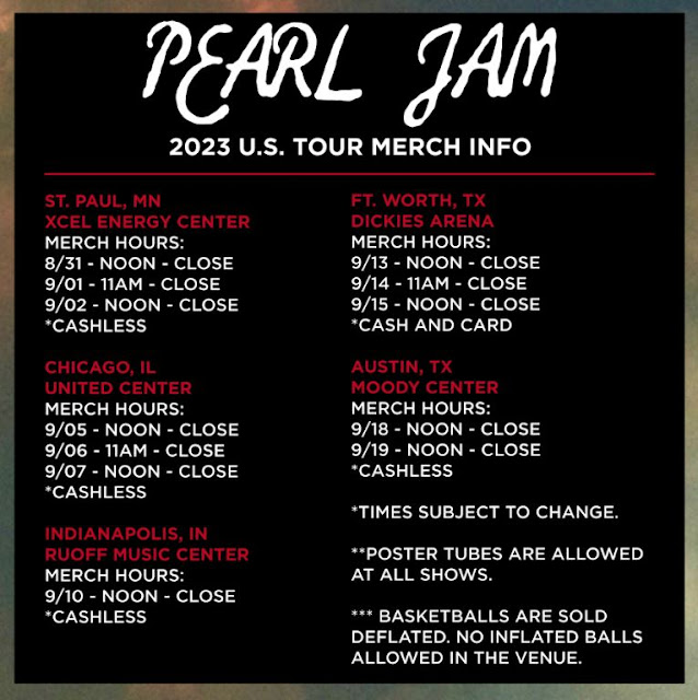 pearl jam tour shirts 2023