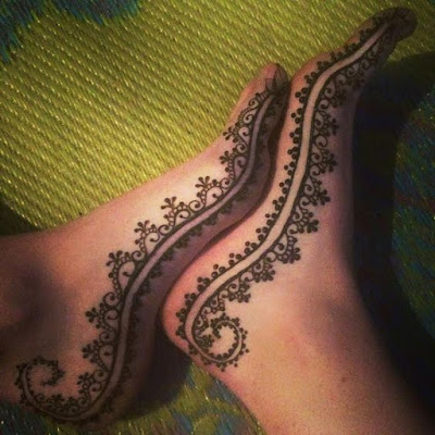 Contoh Gambar Henna  di Kaki Yang Mudah dan Simple Contoh 