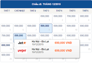 Vé máy bay Hà Nội đi Đà Lạt tháng 12