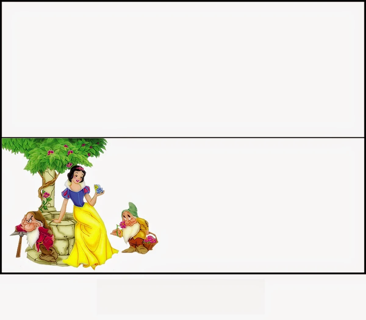 Snow White: Free Printable Candy Bag Label.