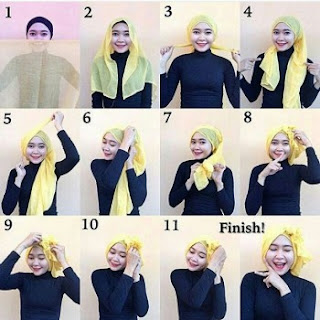 Cara memakai jilbab pashmina