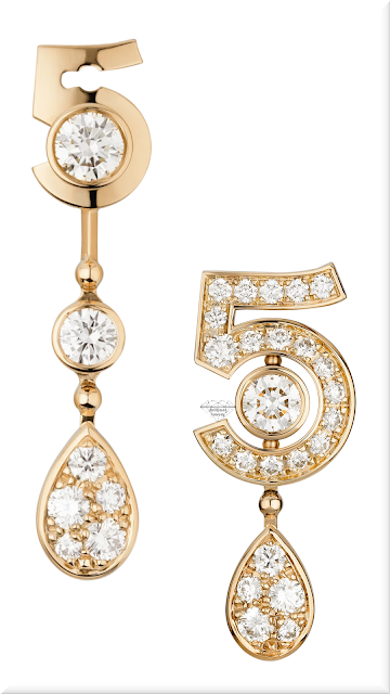 ♦Chanel Eternal de No5 transformable diamond earrings in 18K gold #chanel #jewelry #gold #brilliantluxury