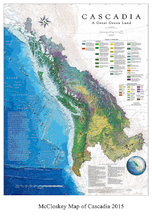 Mapa de Cascadia según David McCloskey 