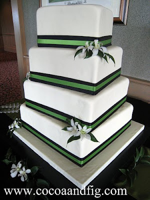 We created this 4tier offset square cake for a wedding reception held at 