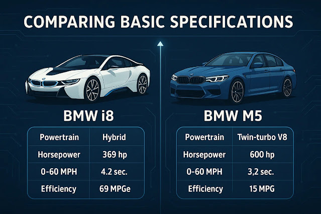 BMW i8とM5の基本スペックを比較