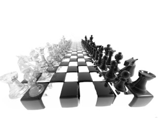 3D Black and White Chess wallpaper