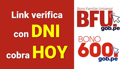 Bono Familiar Universal y Bono 600 LINK con DNI cobrar hoy 26 de junio