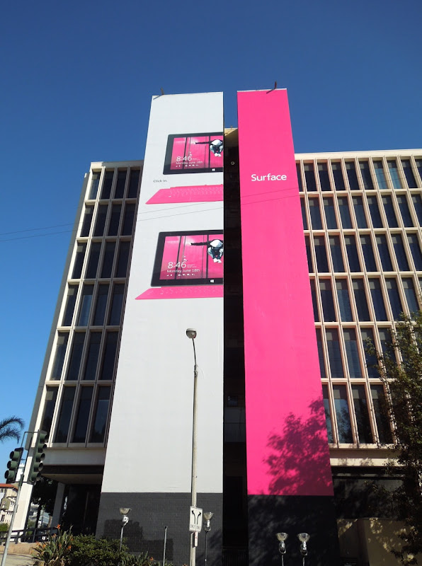 Giant pink Surface billboard