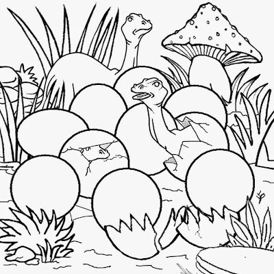 Discover a clutch of reptile egg hatching long neck brontosaurus baby dinosaurs to coloring for kids