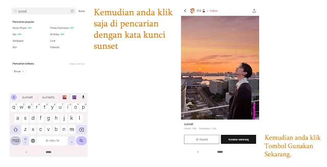 cara mengubah warna awan menjadi sunset senja