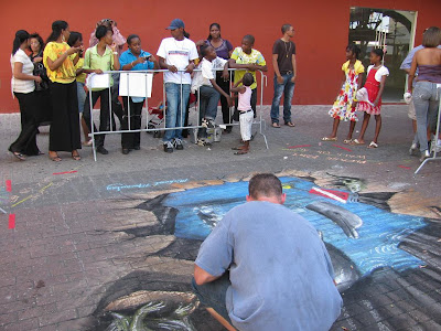 sidewalk chalk art - dolphin chalk art