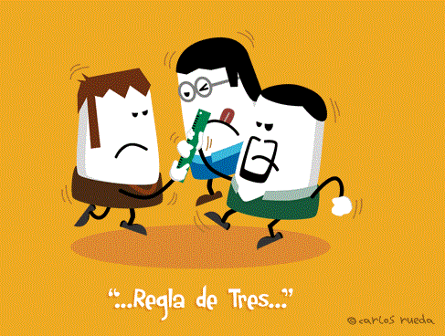 humor inteligente. regla de tres