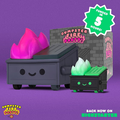 Dumpster Fire Party! Tabletop Game & Kickstarter Exclusive Vinyl Figures by 100% Soft