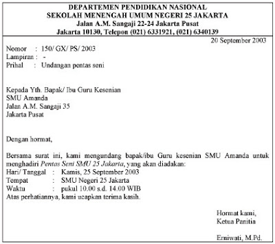 Dalam Contoh Surat Undangan Tersebut Ada Dengan Sengaja Disalahkan