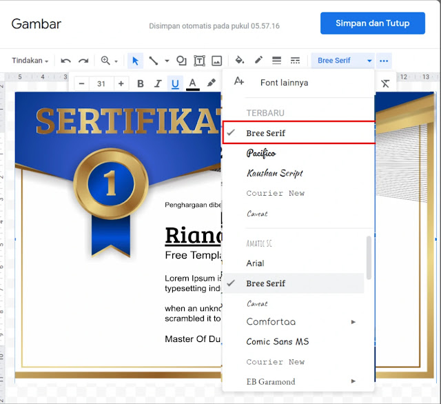 Free Sertfikat Docx : Download Sertifikat Mircrosoft Word Editable Gratis