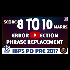 Master Class | Score 8 to 10 Marks | Error Detection | English | Lecture 16 | IBPS PO 2017