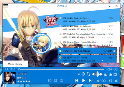 Download Skin AIMP4 Fate/Stay Night:Unlimited Blade Works Saber