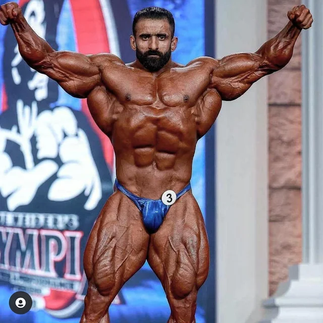 Hadi Choopan Iranian bodybuilder in Mr Olympia contest arrived 4th place