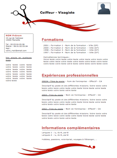 Exemple cv en 2 colonnes - CV Anonyme