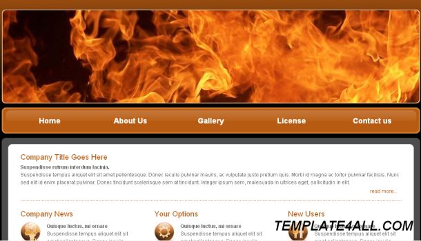 Free CSS Metamorph Fire Orange Business Jquery Website Template 