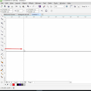 Cara membuat penggaris Vertikal dan Horizontal  dengan CorelDRAW