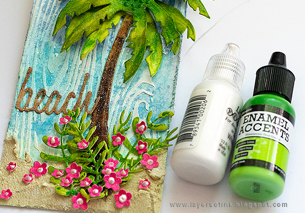 Layers of ink - Sparkly Tropical Beach Tutorial by Anna-Karin Evaldsson