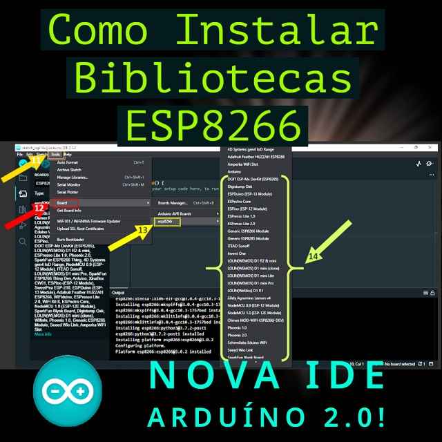 Como Instalar Biblioteca ESP8266 na Nova IDE Arduino 2.0 - Passo a Passo! - fvml