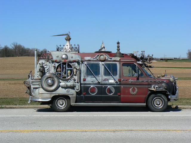 Vanadu Ford Art Car Side- Goth Apocalypse Hunter Camper