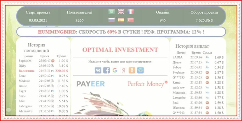 Мошеннический сайт hummingbird.fun – Отзывы, развод, платит или лохотрон? Мошенники