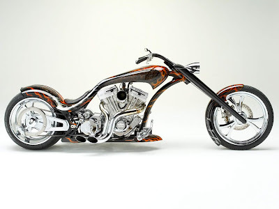 Modification Choppers Motorcycles Airbrush Fire Design