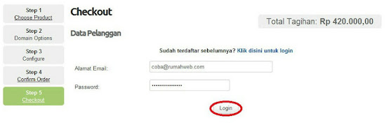 tampilan login pelanggan lama