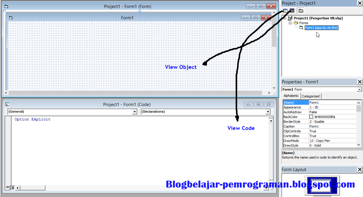 PROJECT WINDOW VISUAL BASIC 6.0 DAN FUNGSINYA