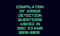 Previous years error detection questions asked in SSC CGL CPO CHSL exams 