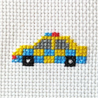Emergency vehicle, Tiny police car cross stitch pattern