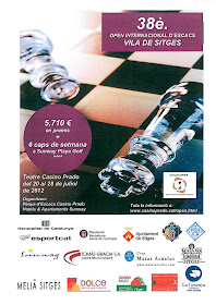 Cartel del 38º Torneo abierto de ajedrez de Sitges