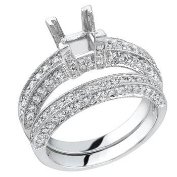 Pave Set Diamond Wedding Rings