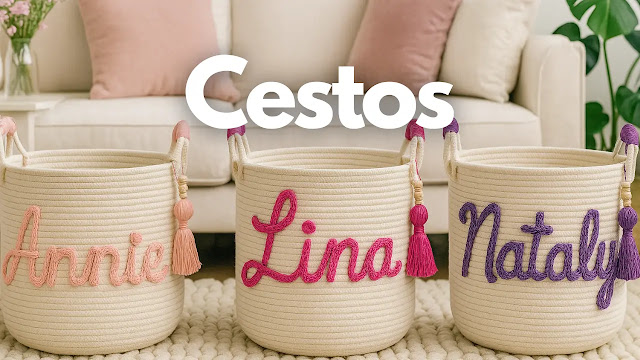 🧺 Aprende a tejer cestos a crochet personalizados con tu nombre