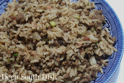 Authentic dirty rice contains chicken livers, but don't fret if you don't like them. You can simply increase the beef or pork and still have a wonderful basic Cajun Rice.