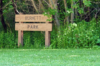 Sign for Burnett Park, the starting point to the York Cemetery trail